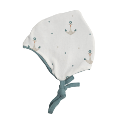 Bindemütze Küstenkind Anker (taubenblau)